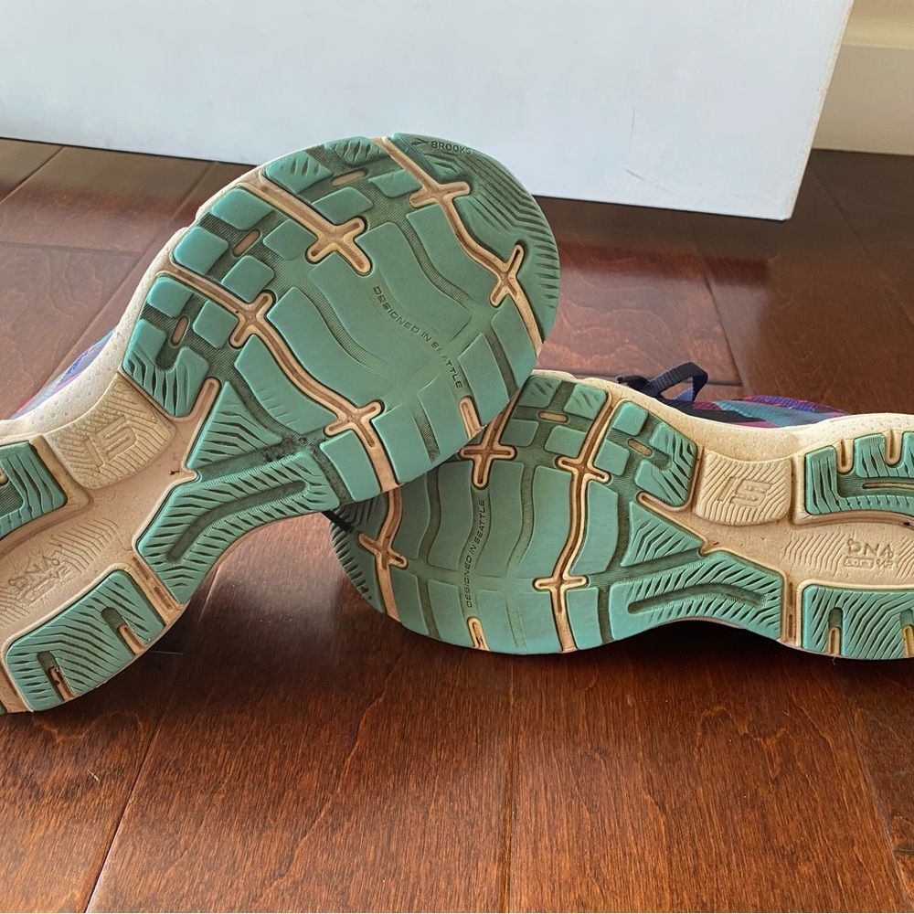 Brooks Ghost 15 Womens 7.5 Shoes Running Walking Blue Pink Geometric 1203801B423 - Picture 4 of 6